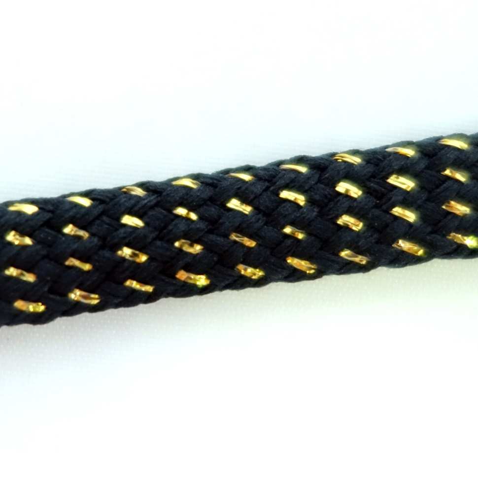 Trenza rigida con lurex dorado